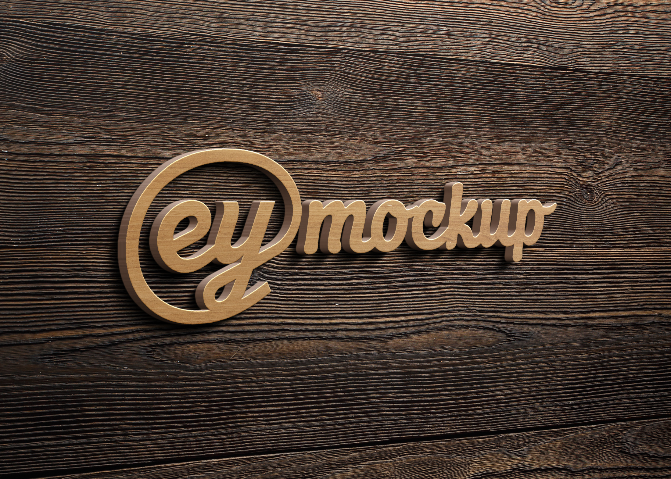Eymockup Wooden 3D Logo Mockup