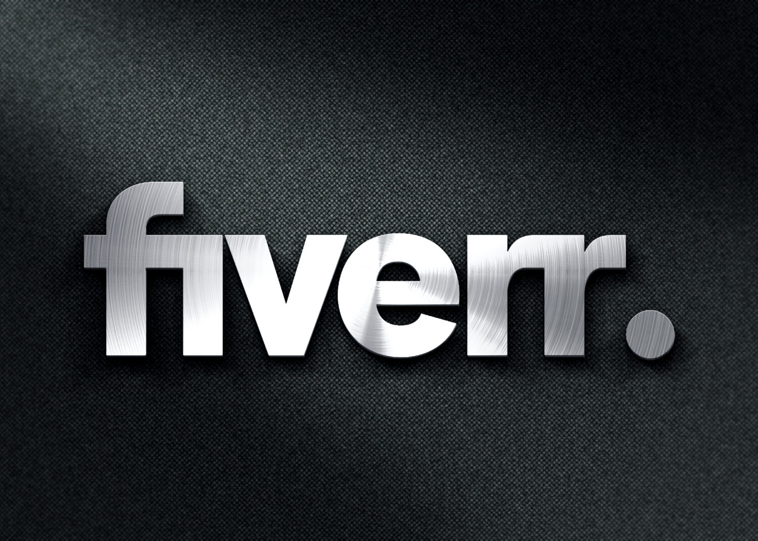 Fiverr 3D Silver Chrome Logo Mockup