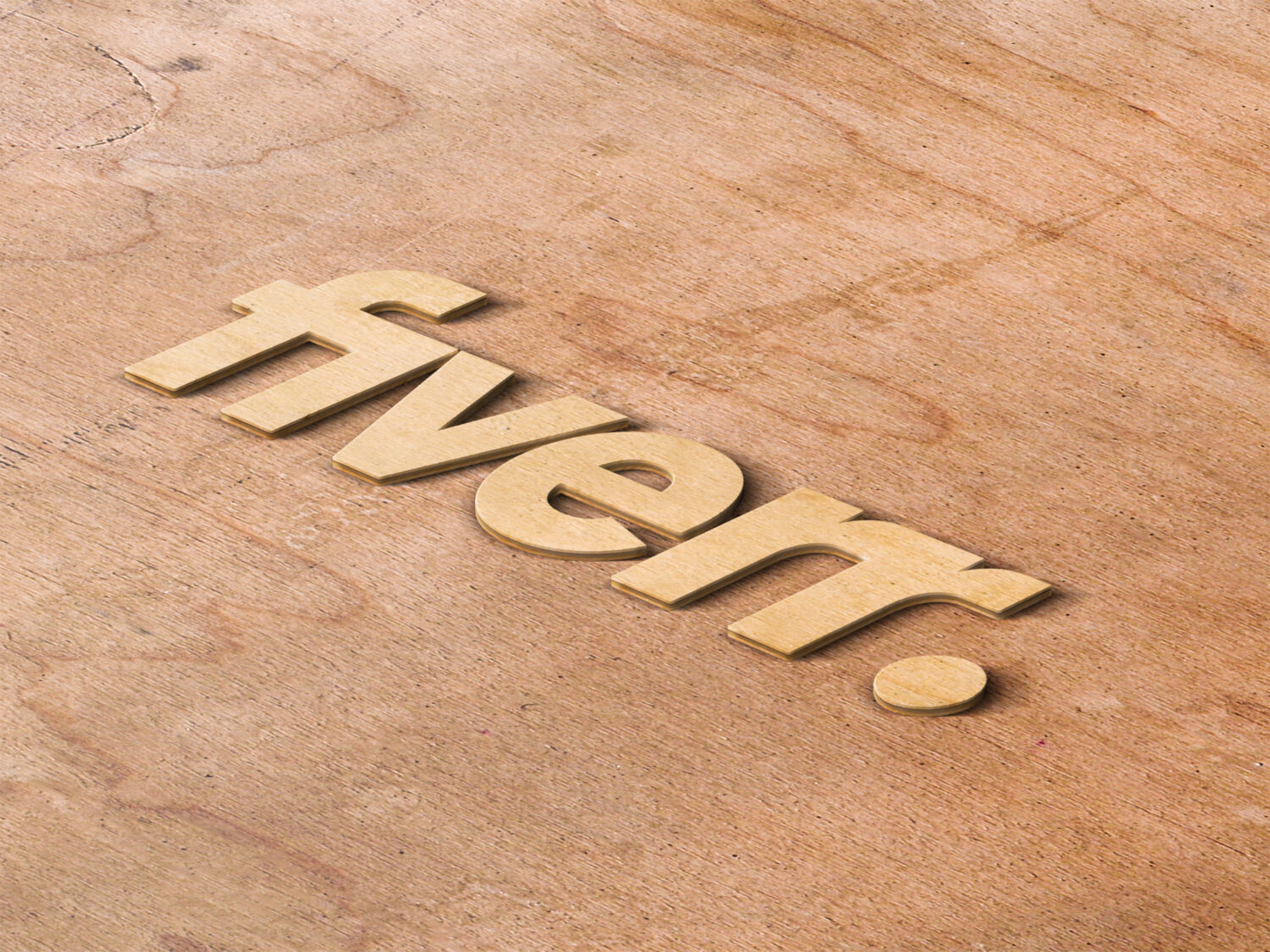 Fiverr Wood Text Logo Mockup