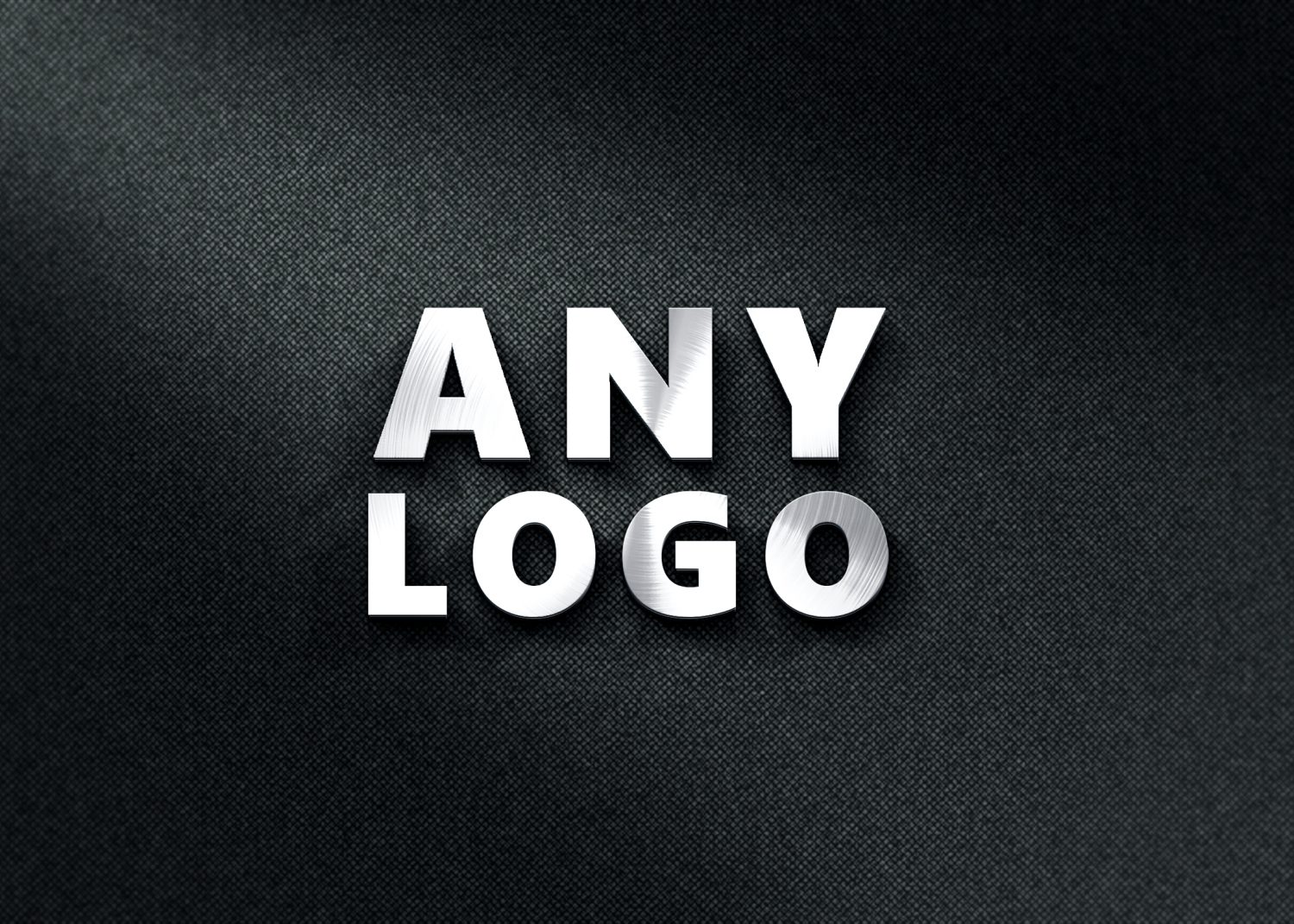 Any 3D Silver Chrome Logo Mockup