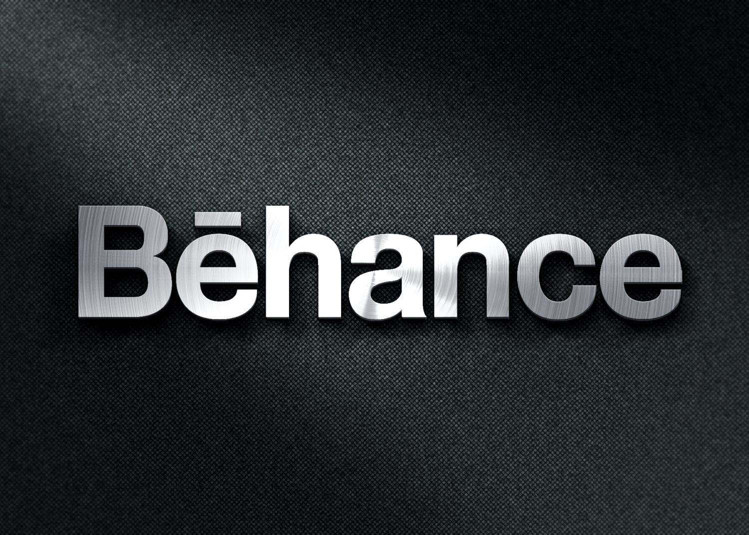 Behance 3D Silver Chrome Logo Mockup