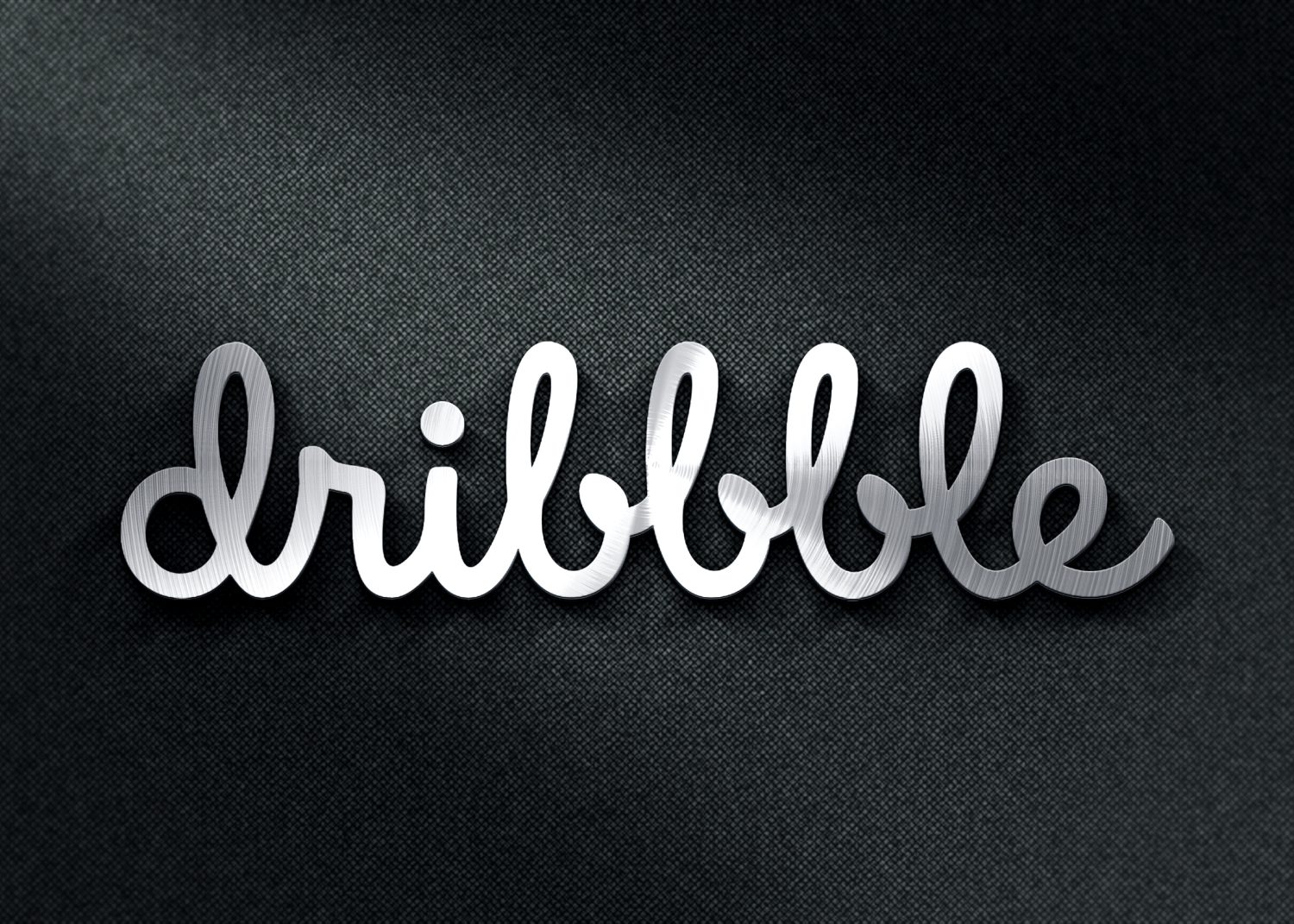 Dribble 3D Silver Chrome Logo Mockup