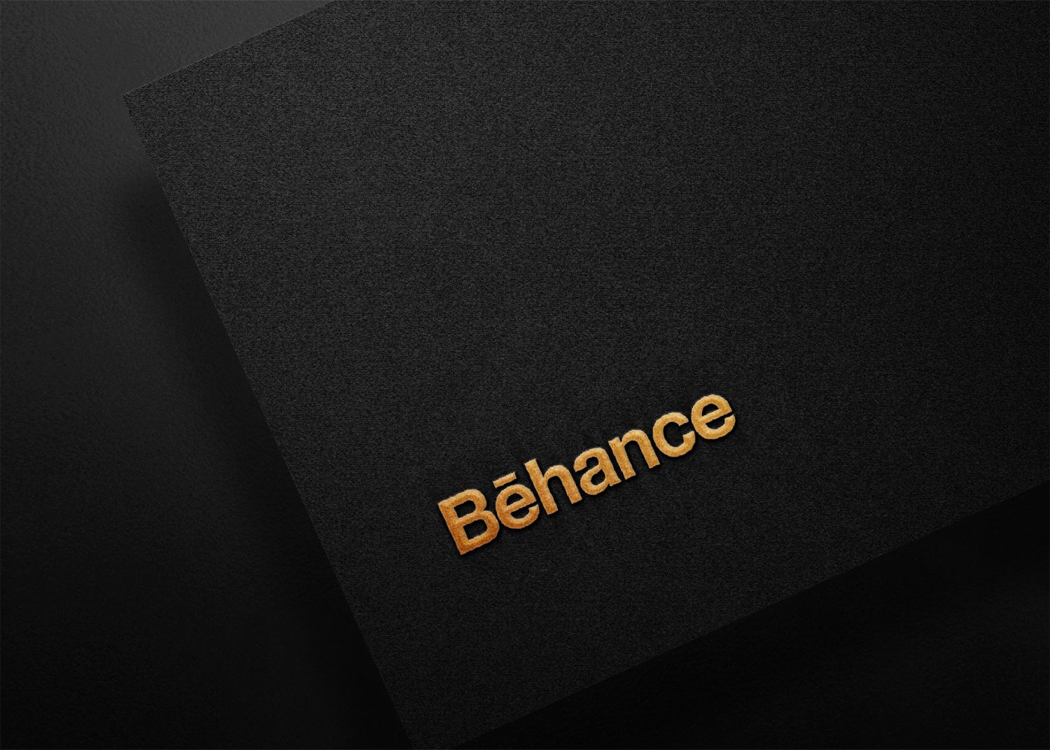 Behance Black Gold Logo Mockup