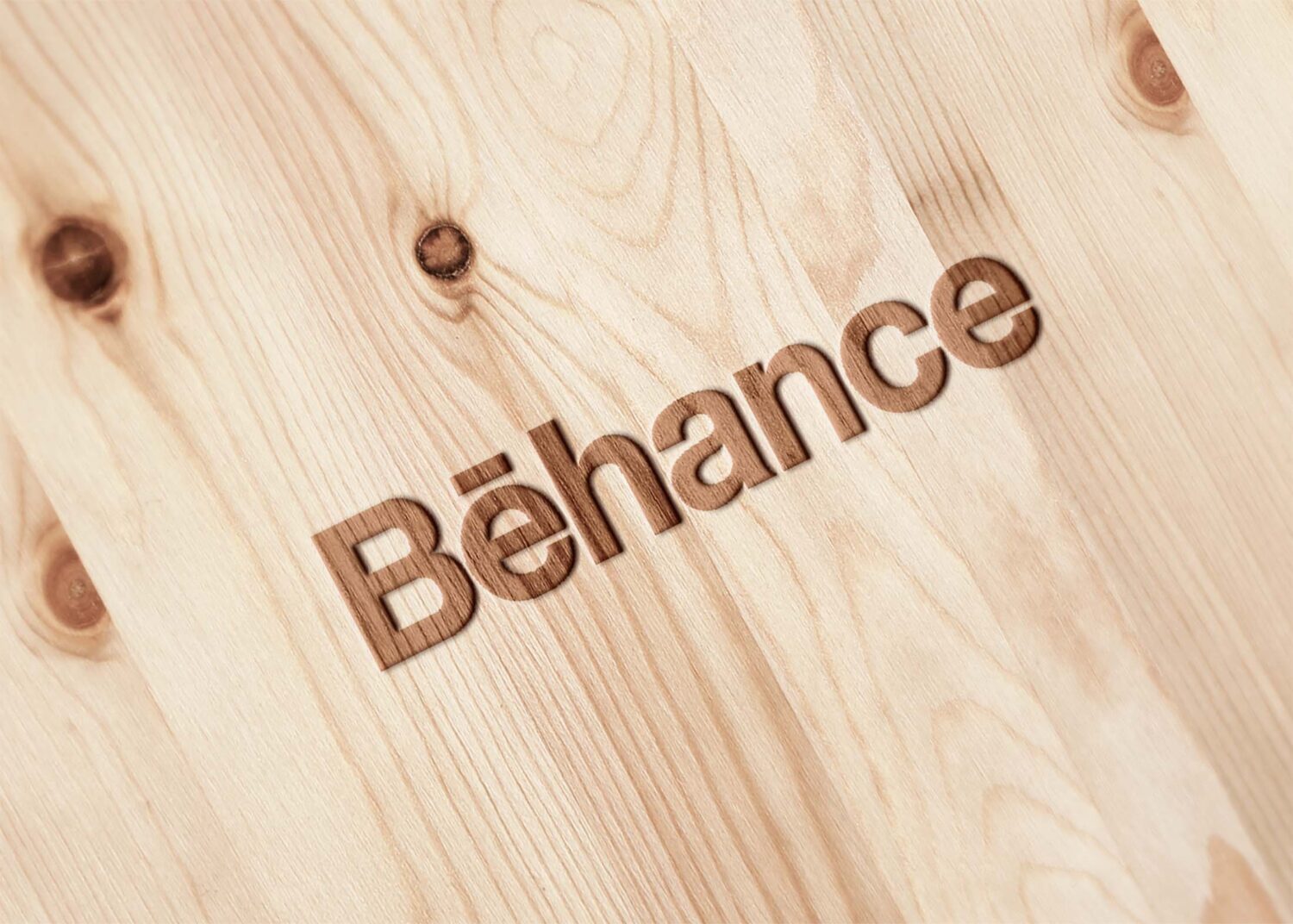 Behance Burn Wood Logo Mockup