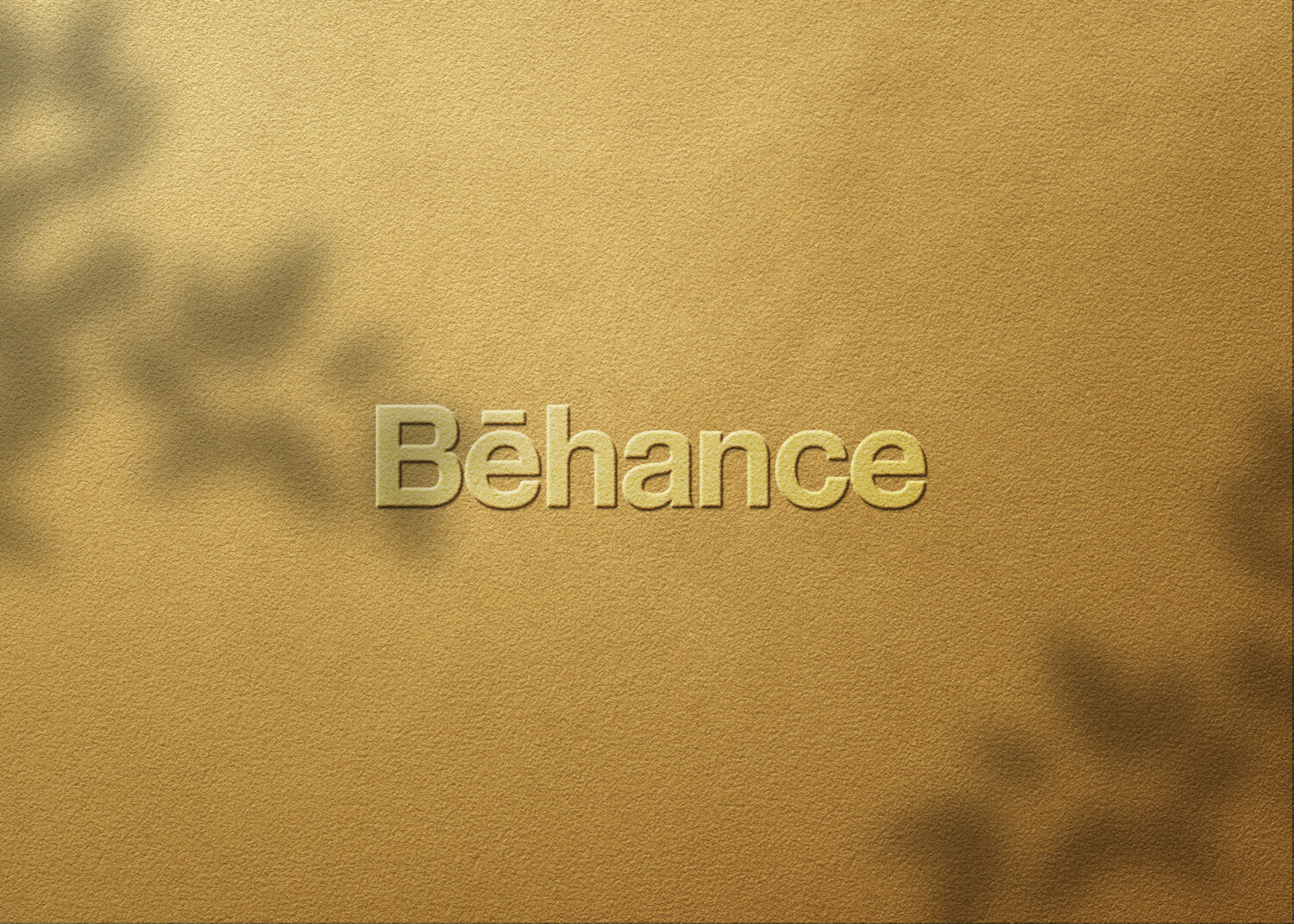 Behance Gold Embross Logo Mockup