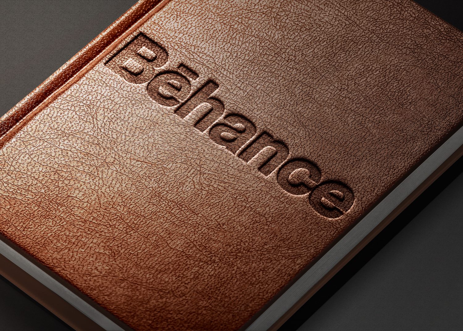 Behance Leather Embossed Logo Mockup