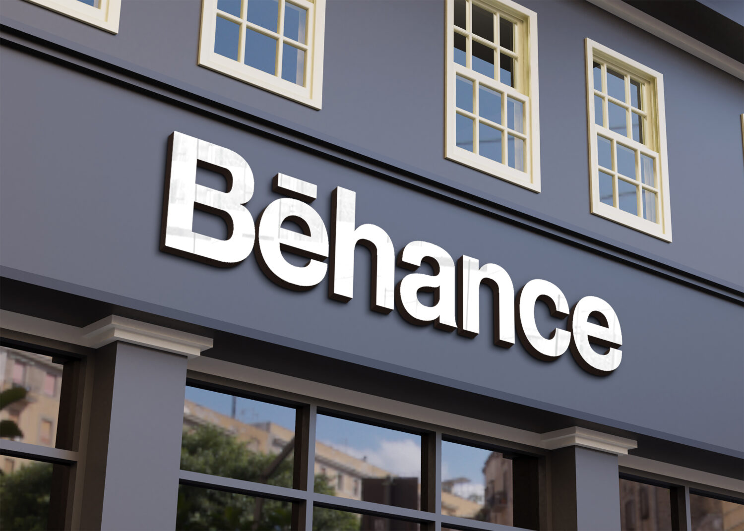 behance Shop Front Logo Mockup