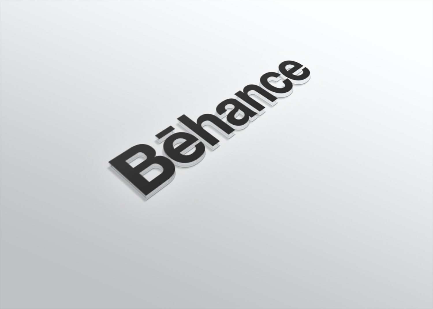 Behance Transparent 3D Logo Mockup