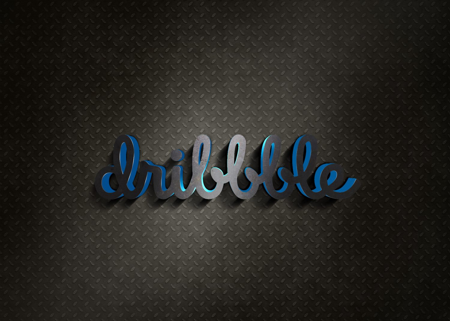Dribbble Light 3D PSD Logo Mockup