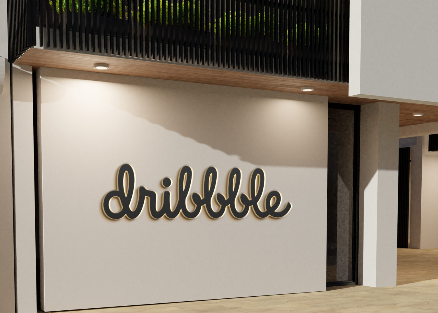 dribbble Light 3D logo mock-up