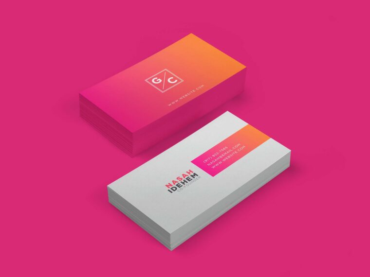 Elegant Pink Business Card Mockup