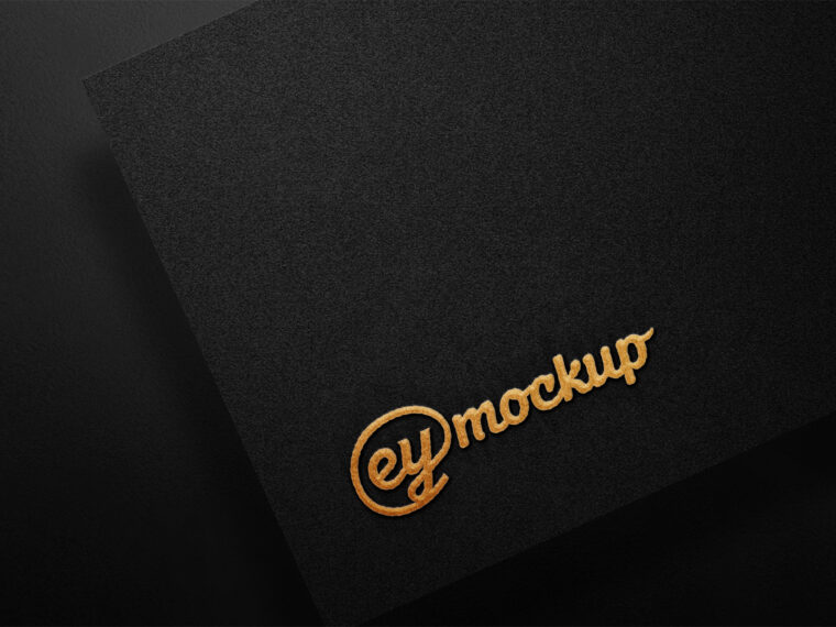 Eymockup Black Gold Logo Mockup