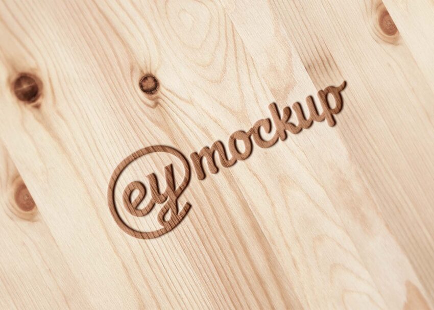Eymockup Burn Wood Logo Mockup