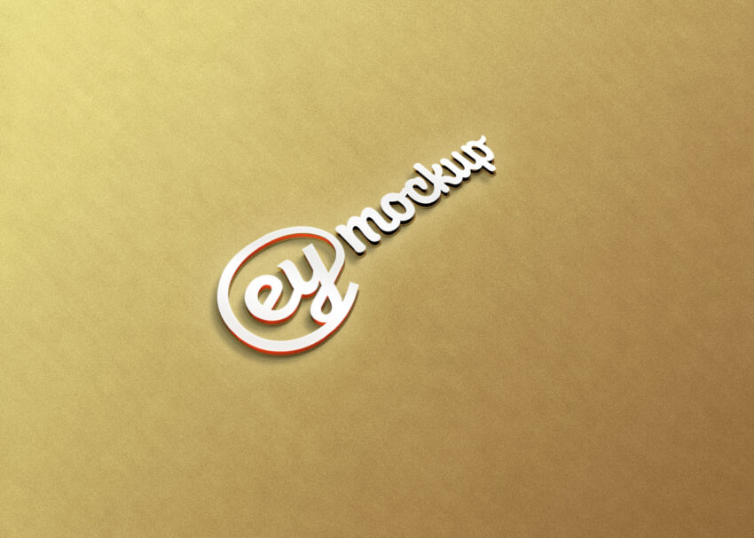 eymockup Gold 3D logo mockup