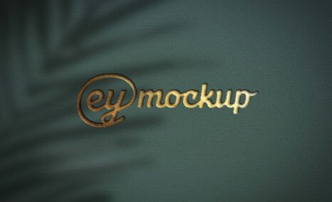 eymockup Gold Cut Logo Mockup