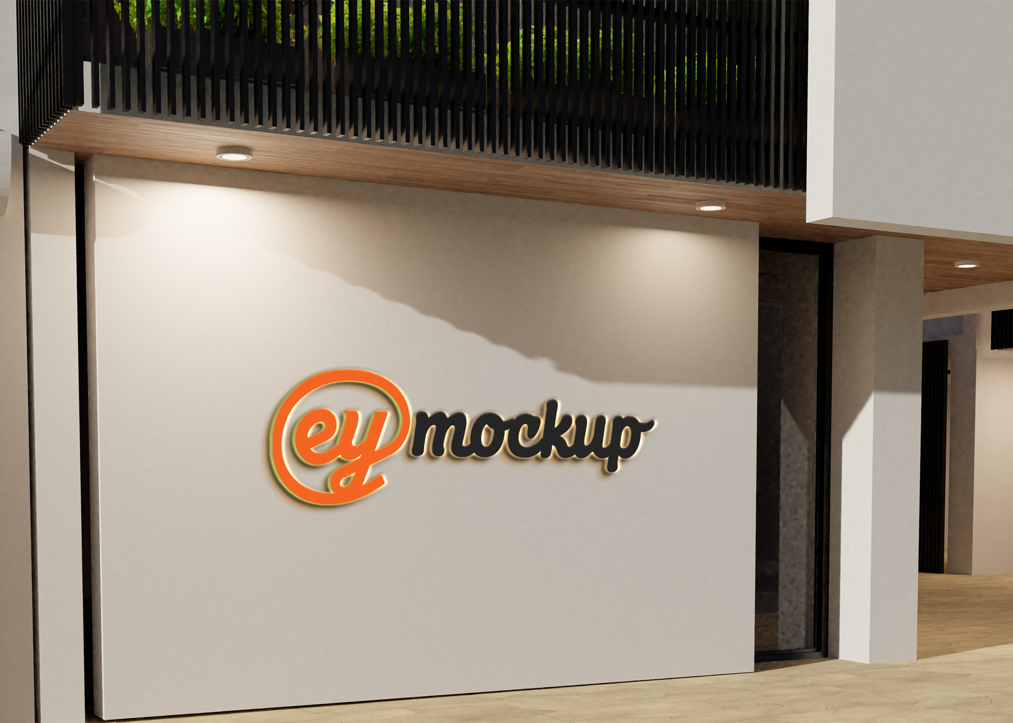 eymockup Light 3D logo mock-up