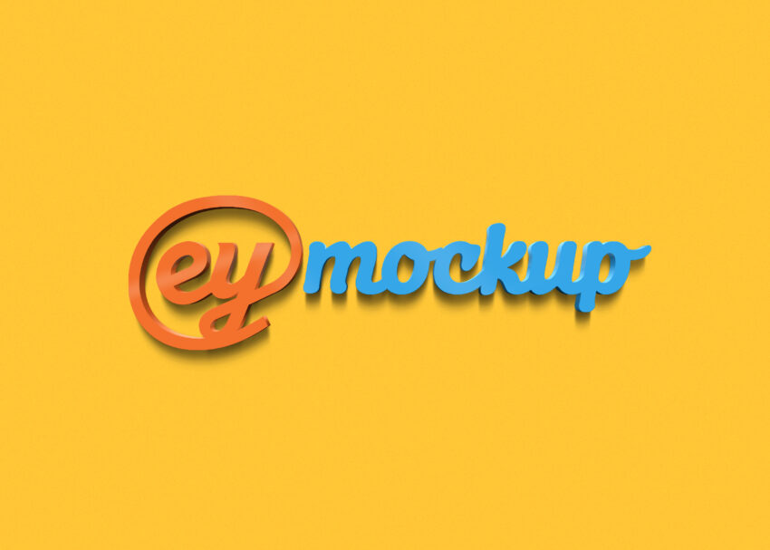 eymockup Modern 3D logo mock-up