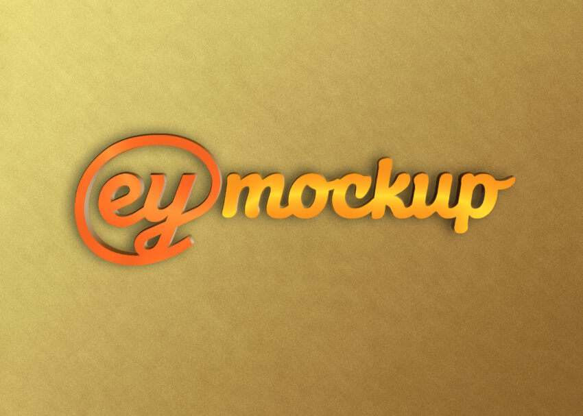 eymockup Free Plain 3D Logo Mockup