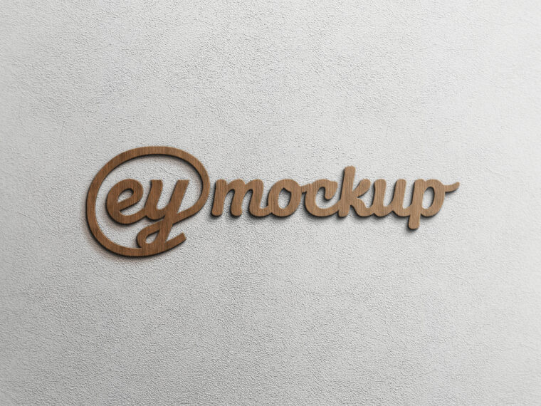 eymockup Realistic 3d Wood Logo Mockup