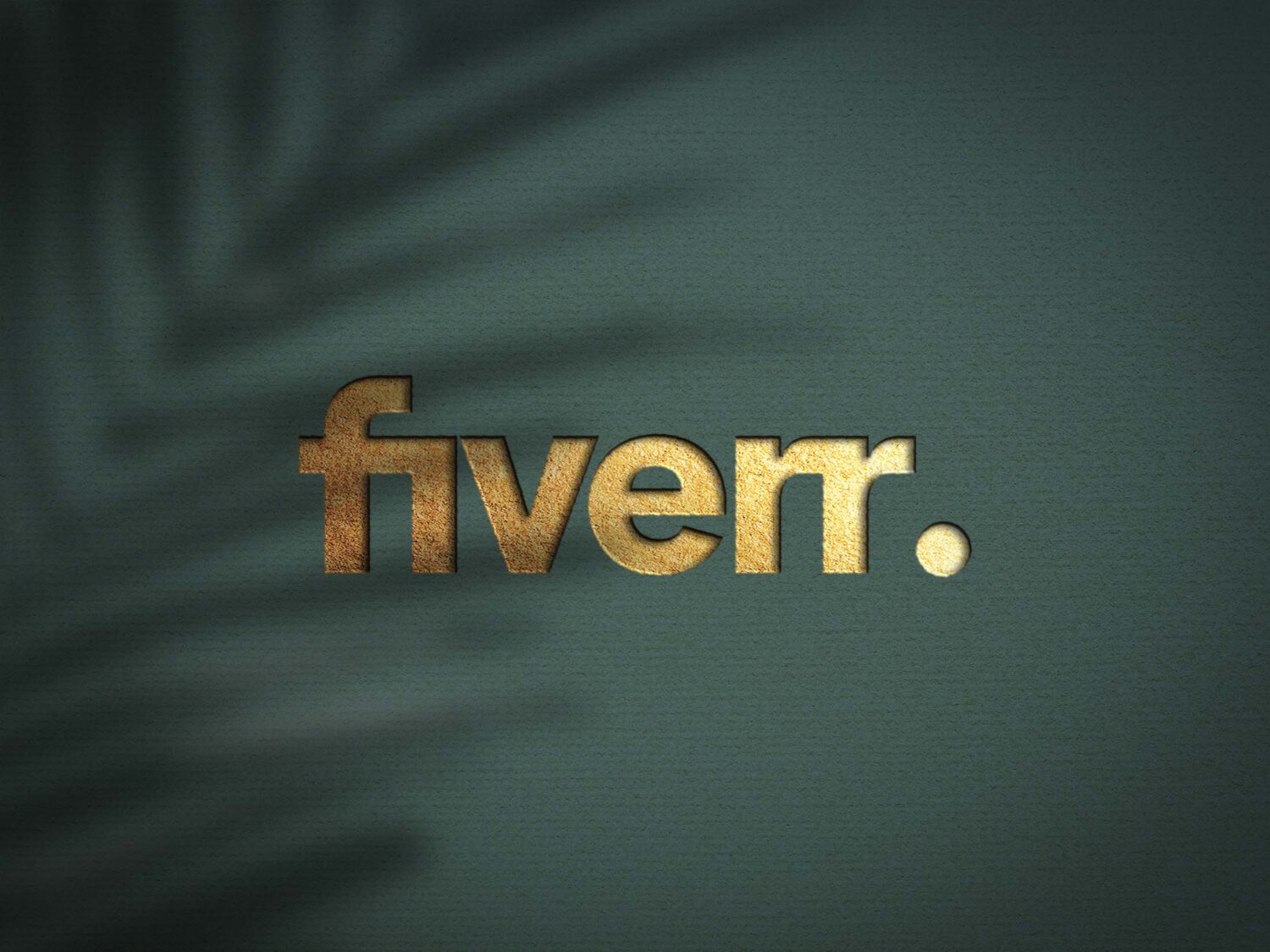 fiverr Gold Cut Logo Mockup