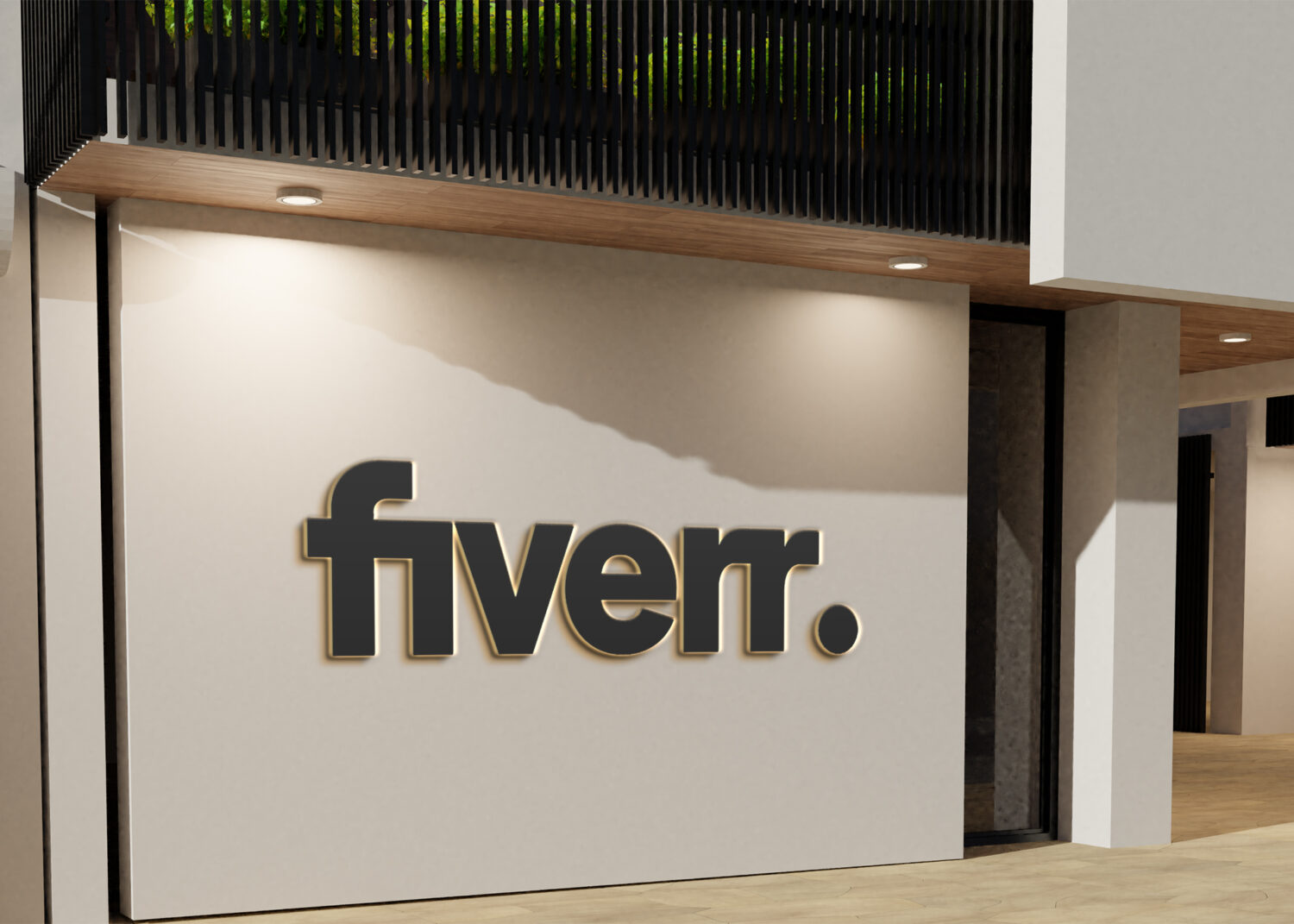 fiverr Light 3D logo mock-up