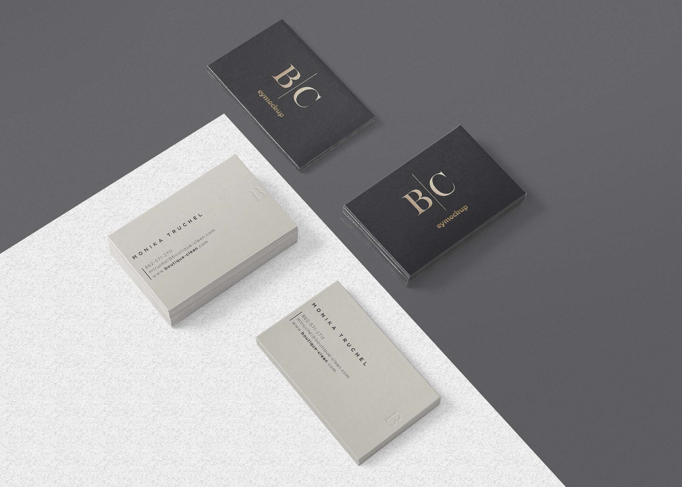 Free Beautiful Business Card Presentation Mockup