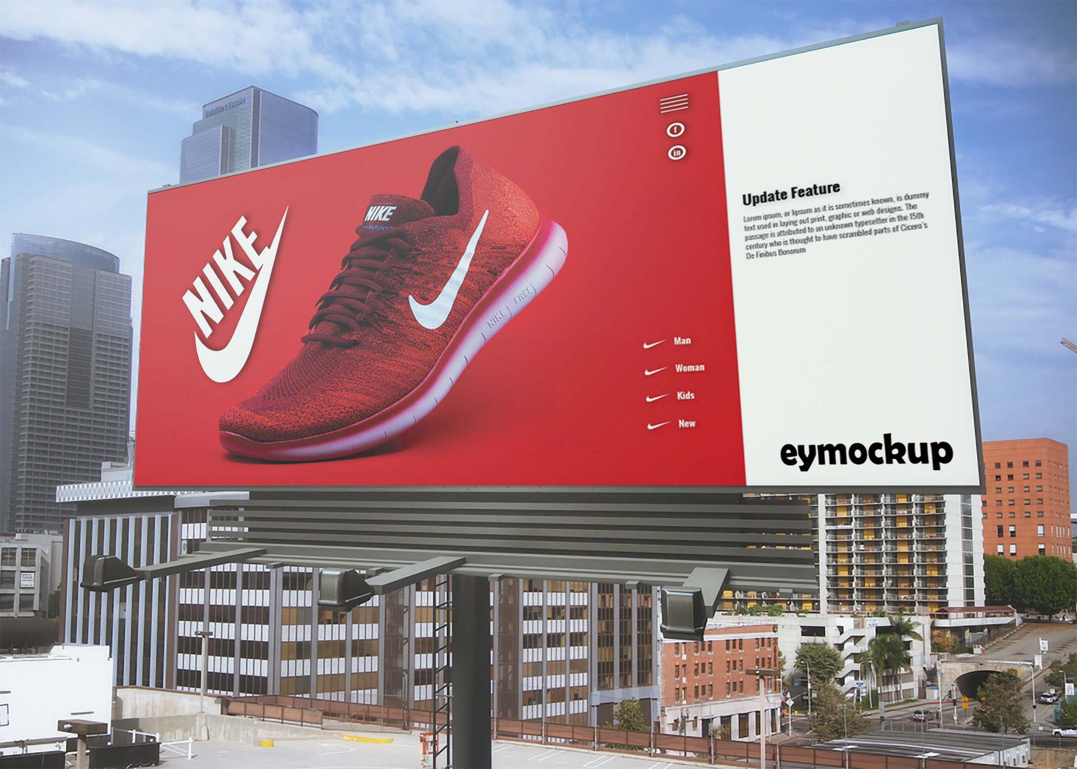 Free Wide Billboard Mockup - eyMockup