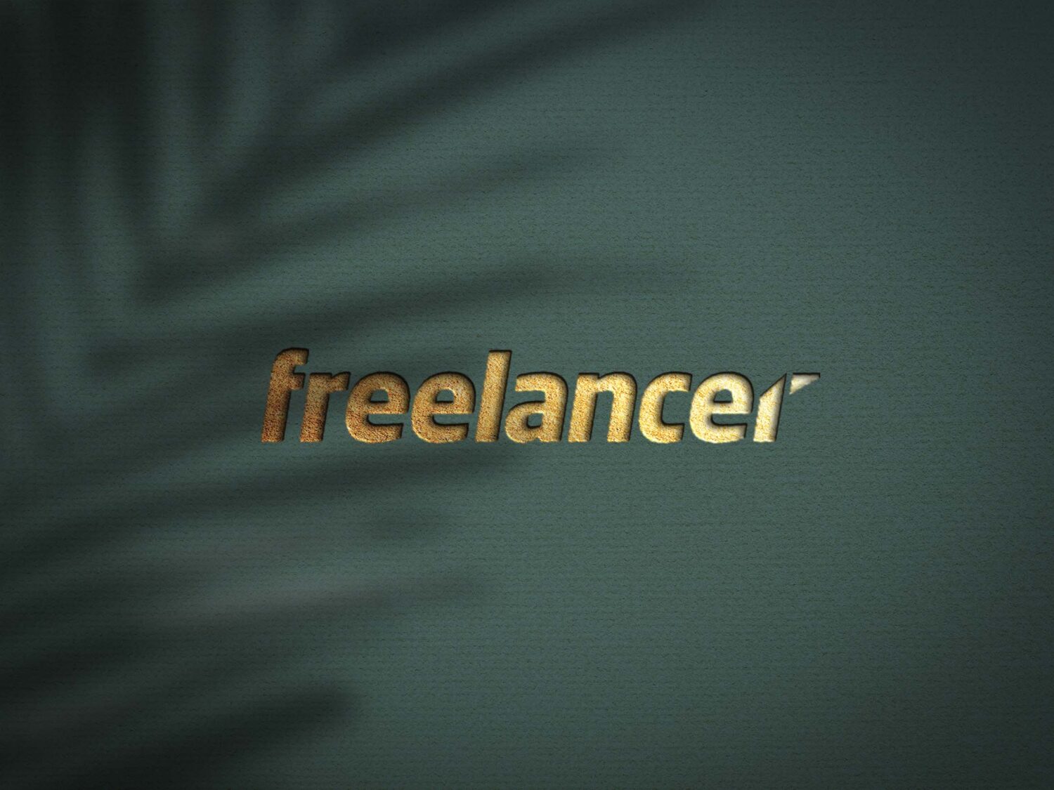freelancer Gold Cut Logo Mockup