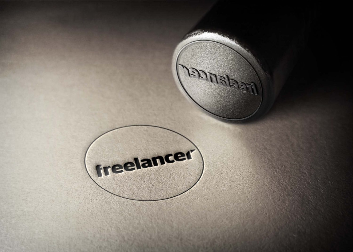 freelancer Round Stamp Logo Mockup