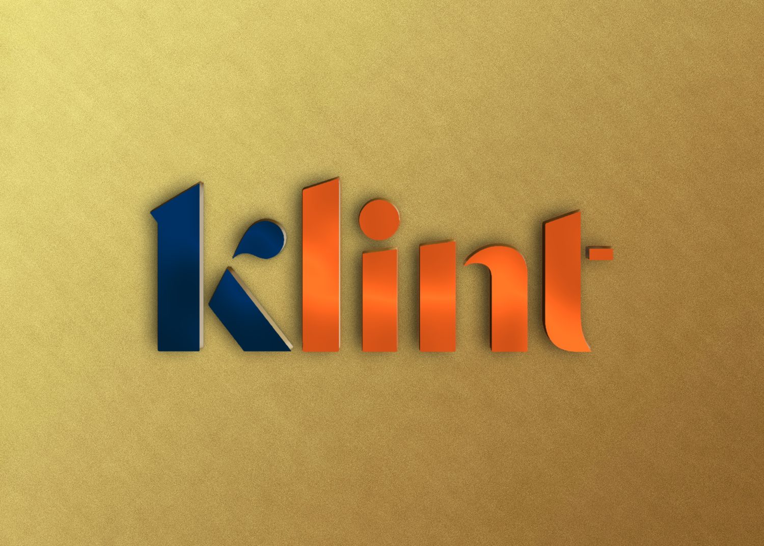 klint Free Plain 3D Logo Mockup