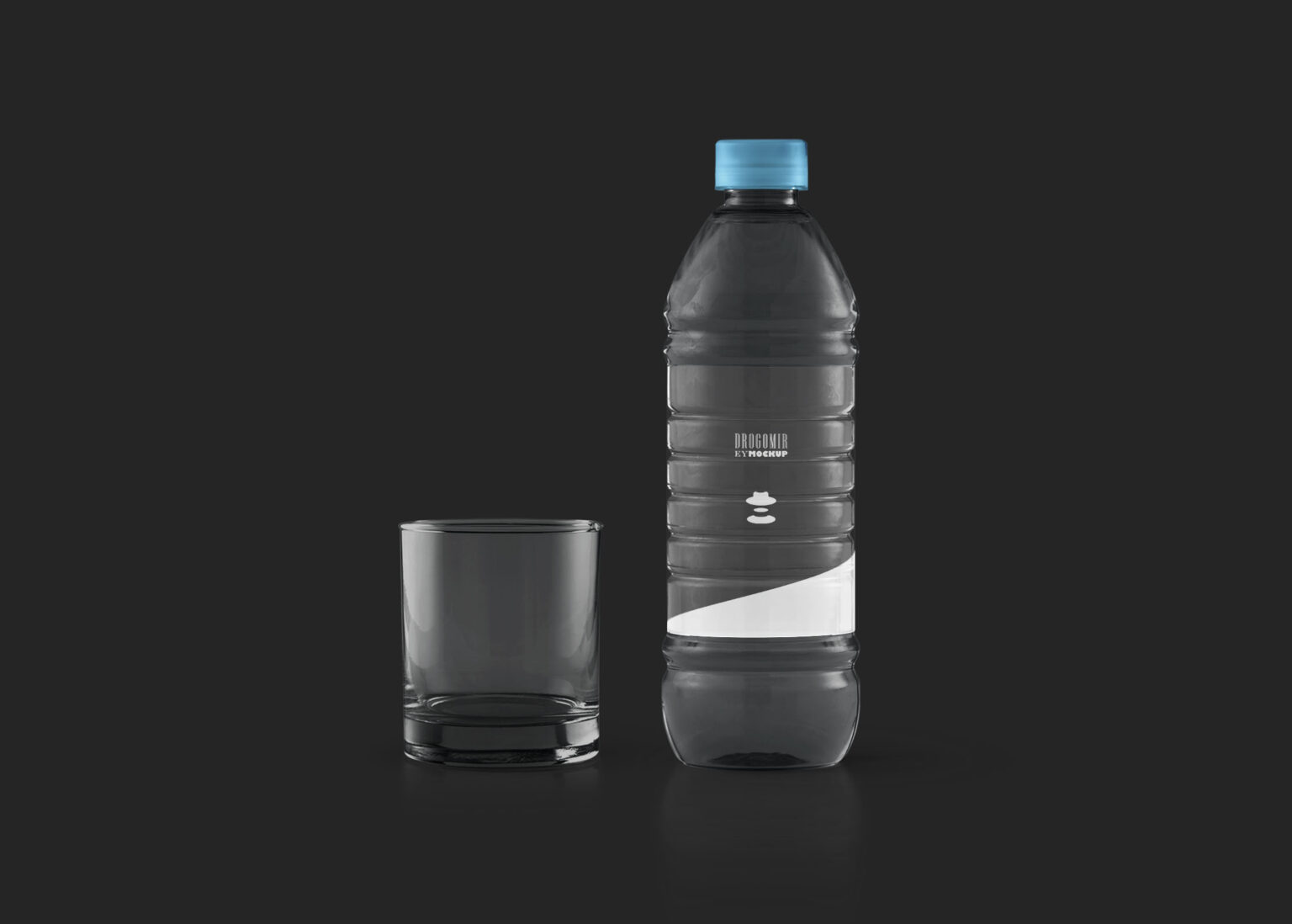 Free Water Bottle Label Mockup eyMockup