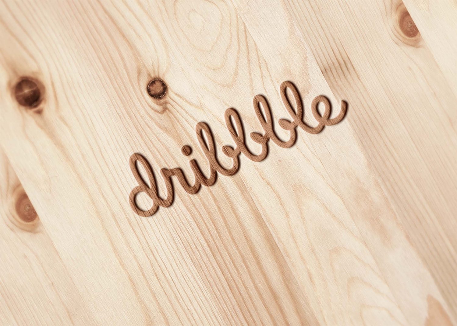 Dribbble Burn Wood Logo Mockup