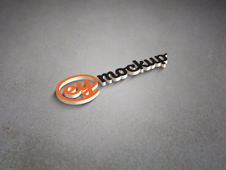 eymockup 3D Wall Logo Mockup