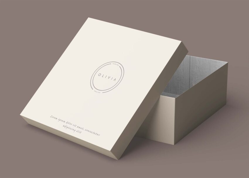 Free Shoes Box Packaging Mockup