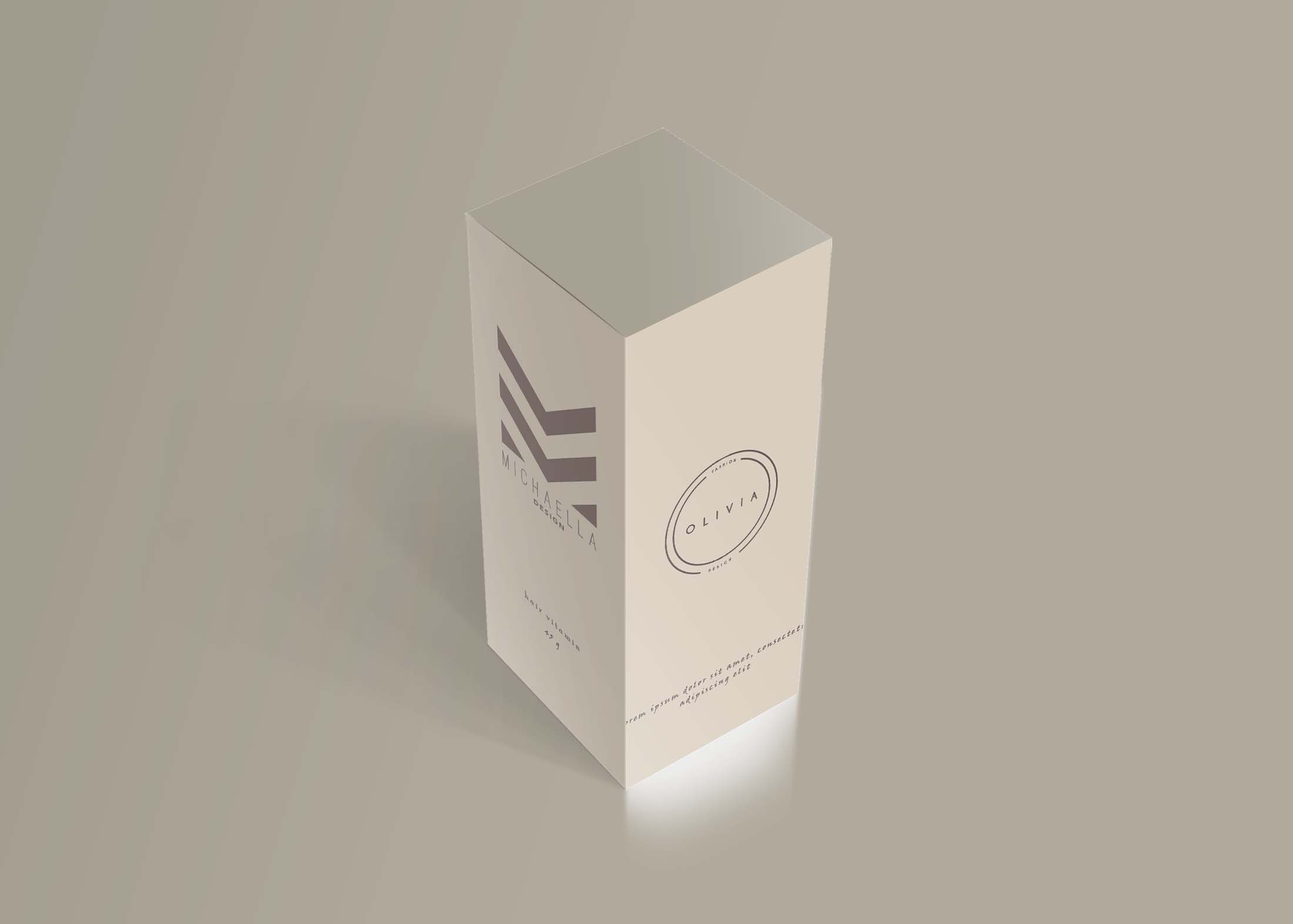 Free Unique Bottle Box Packaging Mockup